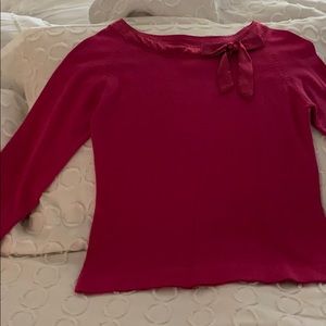 Notations pink bow sweater shirt